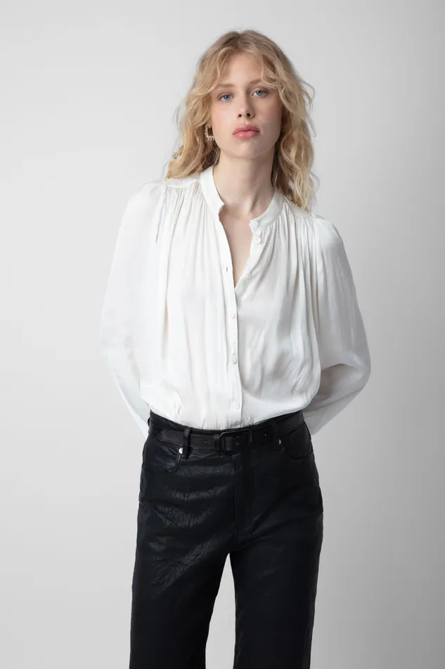 Zadig and Voltaire Shirts and Tops TCHIN SATIN OFF WHITE 8211 Women Zadig and Voltaire Shirts and Tops TCHIN SATIN OFF WHITE 8211 Women