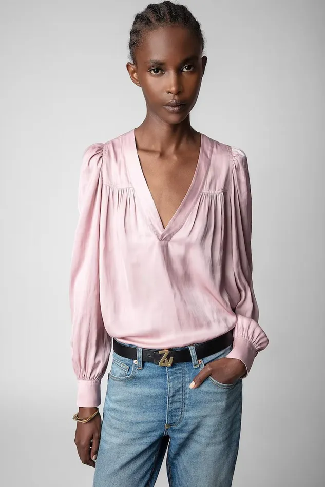 Zadig and Voltaire Shirts and Tops TELIA SATIN ROSE 8211 Women