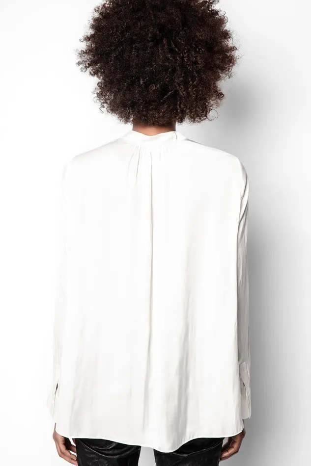 Zadig and Voltaire Shirts and Tops TINK SATIN TUNIC BLOUSE PERM WH WHITE 8211 Women Zadig and Voltaire Shirts and Tops TINK SATIN TUNIC BLOUSE PERM WH WHITE 8211 Women