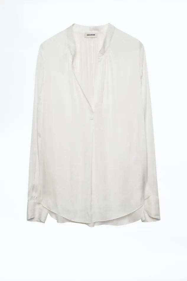 Zadig and Voltaire Shirts and Tops TINK SATIN TUNIC BLOUSE PERM WH WHITE 8211 Women Zadig and Voltaire Shirts and Tops TINK SATIN TUNIC BLOUSE PERM WH WHITE 8211 Women