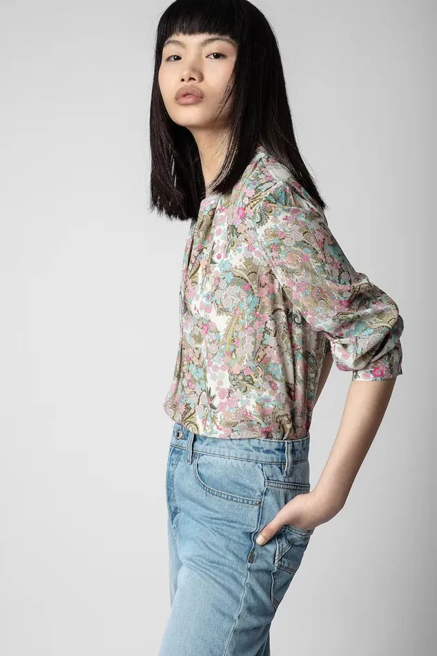 Zadig and Voltaire Shirts and Tops TINK YOKO CREAM PRINT 8211 Women Zadig and Voltaire Shirts and Tops TINK YOKO CREAM PRINT 8211 Women
