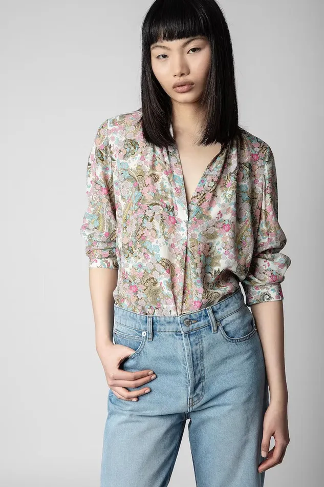 Zadig and Voltaire Shirts and Tops TINK YOKO CREAM PRINT 8211 Women Zadig and Voltaire Shirts and Tops TINK YOKO CREAM PRINT 8211 Women