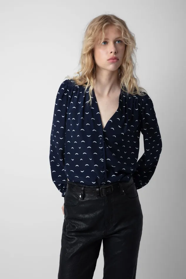 Zadig and Voltaire Shirts and Tops TURIN POLKA WINGS NAVY 8211 Women Zadig and Voltaire Shirts and Tops TURIN POLKA WINGS NAVY 8211 Women