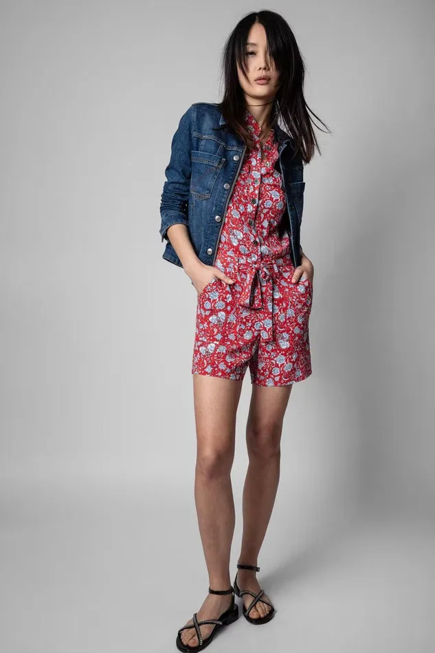 Zadig and Voltaire Skirts and Shorts COOKIS FLOWER JUMPSUIT RED 8211 Women