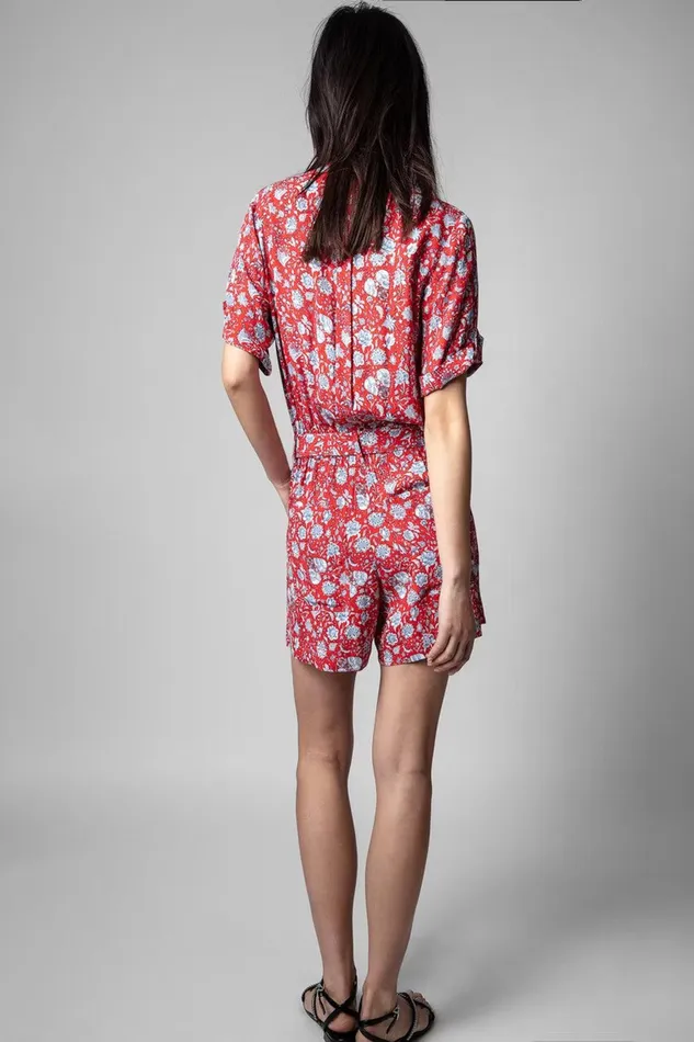 Zadig and Voltaire Skirts and Shorts COOKIS FLOWER JUMPSUIT RED 8211 Women Zadig and Voltaire Skirts and Shorts COOKIS FLOWER JUMPSUIT RED 8211 Women