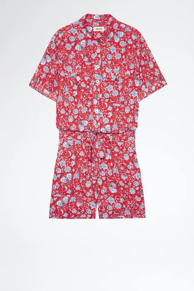 Zadig and Voltaire Skirts and Shorts COOKIS FLOWER JUMPSUIT RED 8211 Women Zadig and Voltaire Skirts and Shorts COOKIS FLOWER JUMPSUIT RED 8211 Women