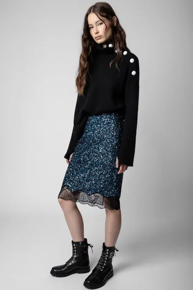Zadig and Voltaire Skirts and Shorts JUSTICA SEQUIN SKIRT NAVY 8211 Women Zadig and Voltaire Skirts and Shorts JUSTICA SEQUIN SKIRT NAVY 8211 Women