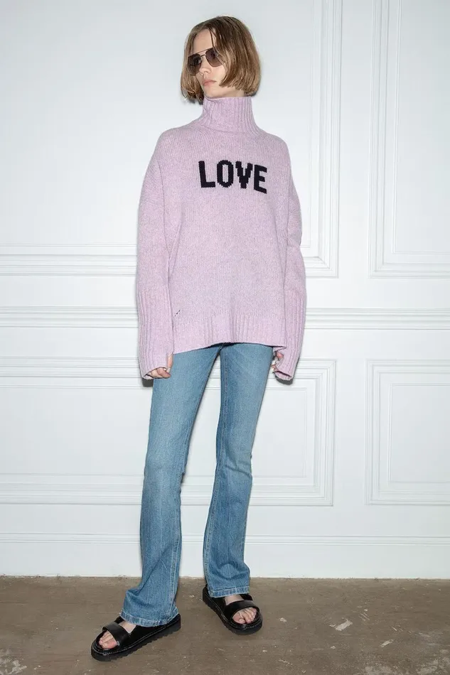 Zadig and Voltaire Sweaters and Knitwear ALMA WE LOVE LILAC 8211 Women Zadig and Voltaire Sweaters and Knitwear ALMA WE LOVE LILAC 8211 Women