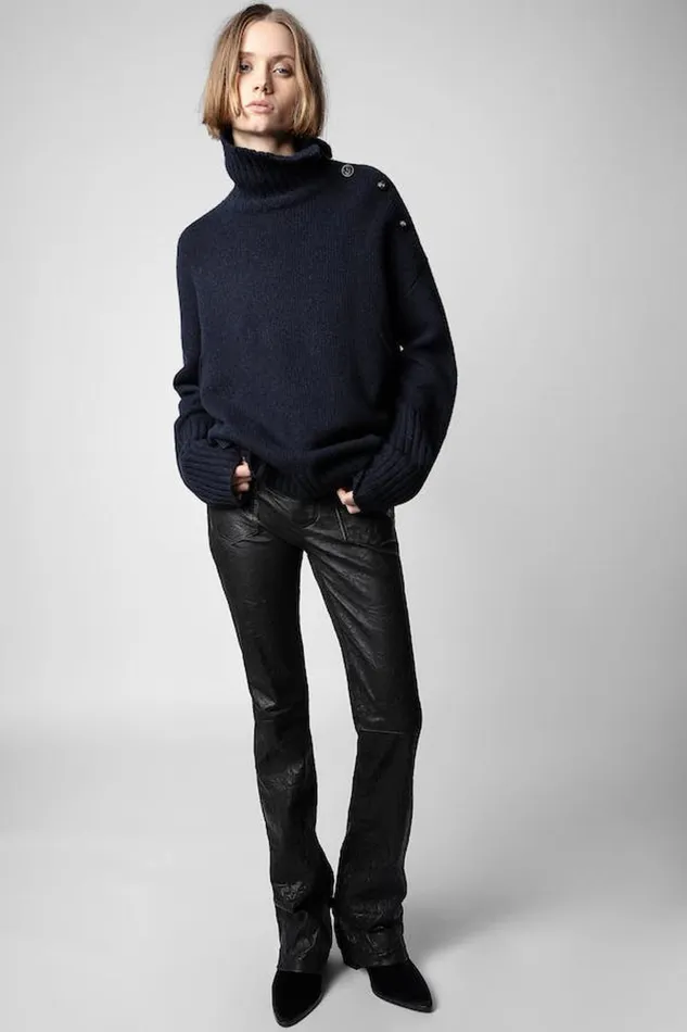 Zadig and Voltaire Sweaters and Knitwear ALMA WS SWEATER DARK NAVY 8211 Women