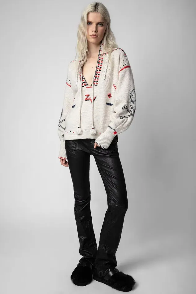 Zadig and Voltaire Sweaters and Knitwear AMANDA SWEATER SUGAR 8211 Women Zadig and Voltaire Sweaters and Knitwear AMANDA SWEATER SUGAR 8211 Women