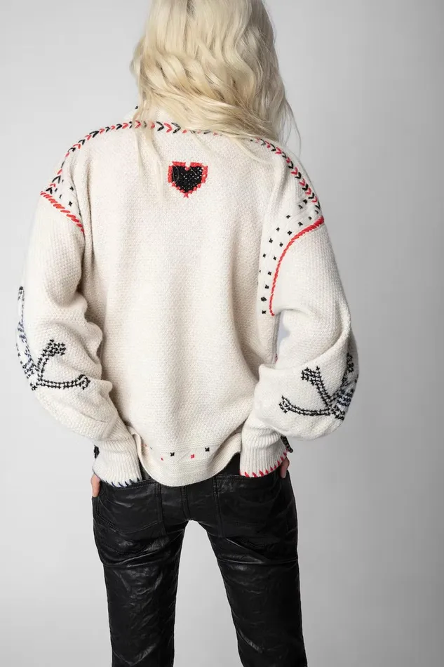 Zadig and Voltaire Sweaters and Knitwear AMANDA SWEATER SUGAR 8211 Women Zadig and Voltaire Sweaters and Knitwear AMANDA SWEATER SUGAR 8211 Women
