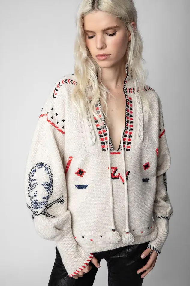 Zadig and Voltaire Sweaters and Knitwear AMANDA SWEATER SUGAR 8211 Women Zadig and Voltaire Sweaters and Knitwear AMANDA SWEATER SUGAR 8211 Women