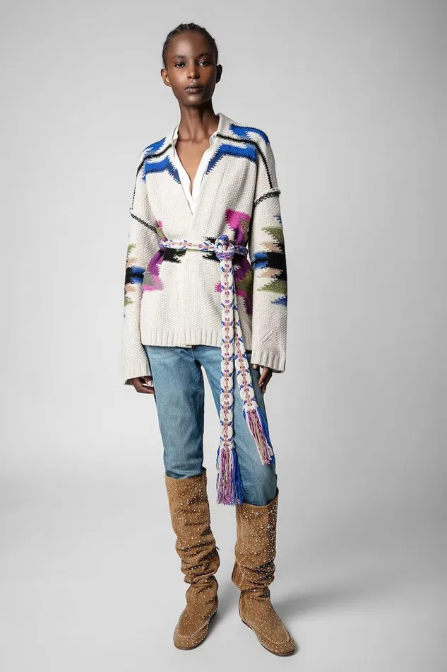 Zadig and Voltaire Sweaters and Knitwear ASPEN CARDIGAN PUTTY 8211 Women