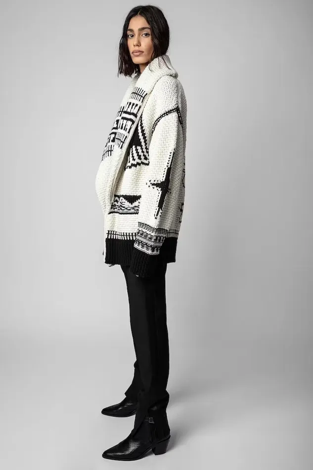 Zadig and Voltaire Sweaters and Knitwear ELLA CORE CARDIGAN WHITEBLACK 8211 Women Zadig and Voltaire Sweaters and Knitwear ELLA CORE CARDIGAN WHITEBLACK 8211 Women