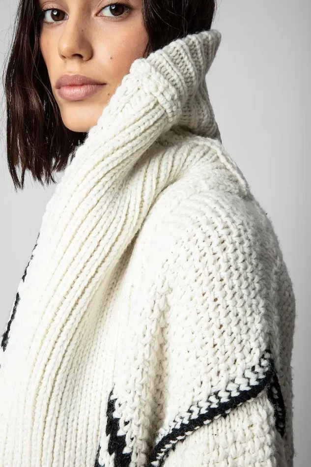 Zadig and Voltaire Sweaters and Knitwear ELLA CORE CARDIGAN WHITEBLACK 8211 Women Zadig and Voltaire Sweaters and Knitwear ELLA CORE CARDIGAN WHITEBLACK 8211 Women