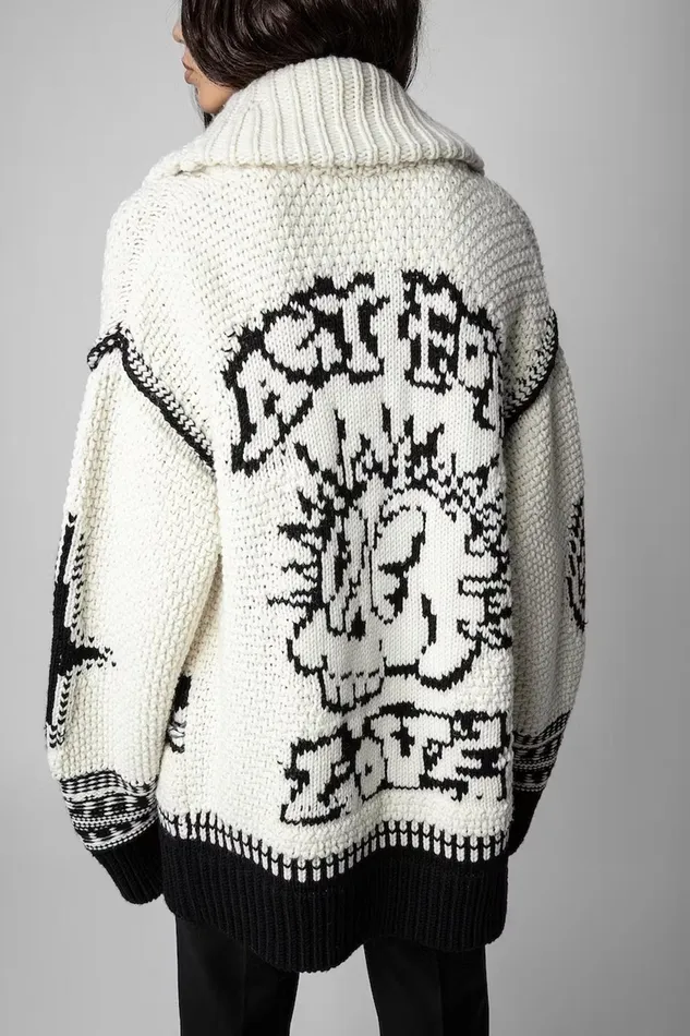 Zadig and Voltaire Sweaters and Knitwear ELLA CORE CARDIGAN WHITEBLACK 8211 Women Zadig and Voltaire Sweaters and Knitwear ELLA CORE CARDIGAN WHITEBLACK 8211 Women
