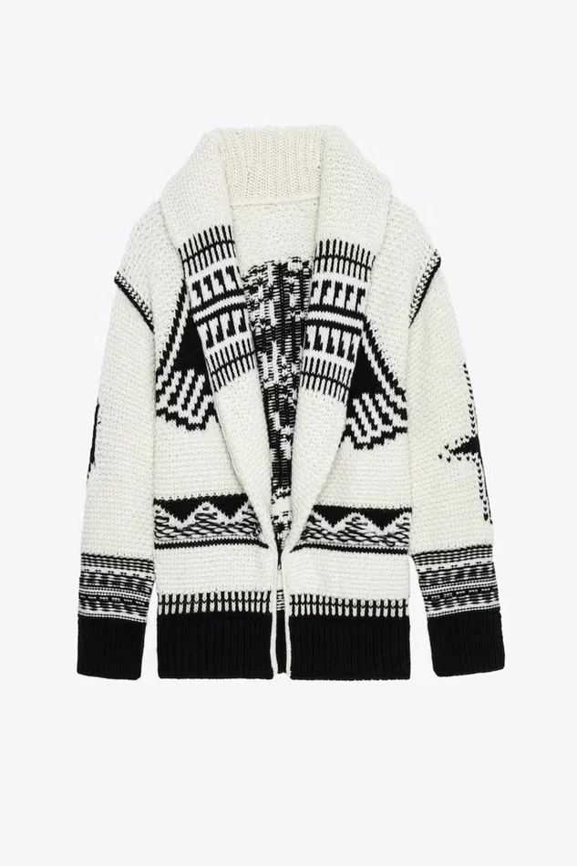 Zadig and Voltaire Sweaters and Knitwear ELLA CORE CARDIGAN WHITEBLACK 8211 Women Zadig and Voltaire Sweaters and Knitwear ELLA CORE CARDIGAN WHITEBLACK 8211 Women
