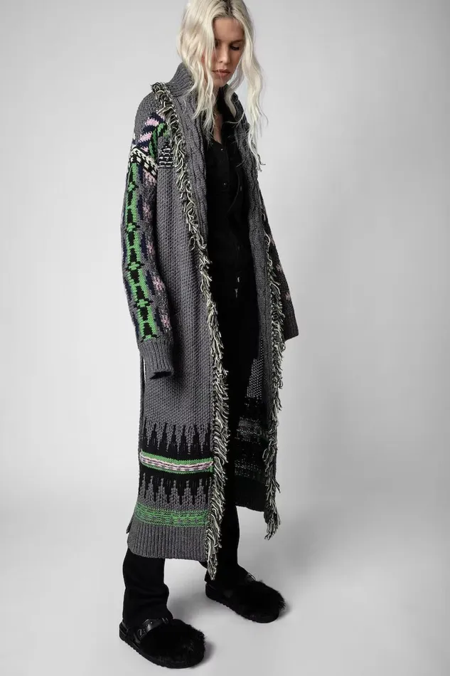 Zadig and Voltaire Sweaters and Knitwear ELLINA SHOW CARDIGAN GREY 8211 Women Zadig and Voltaire Sweaters and Knitwear ELLINA SHOW CARDIGAN GREY 8211 Women