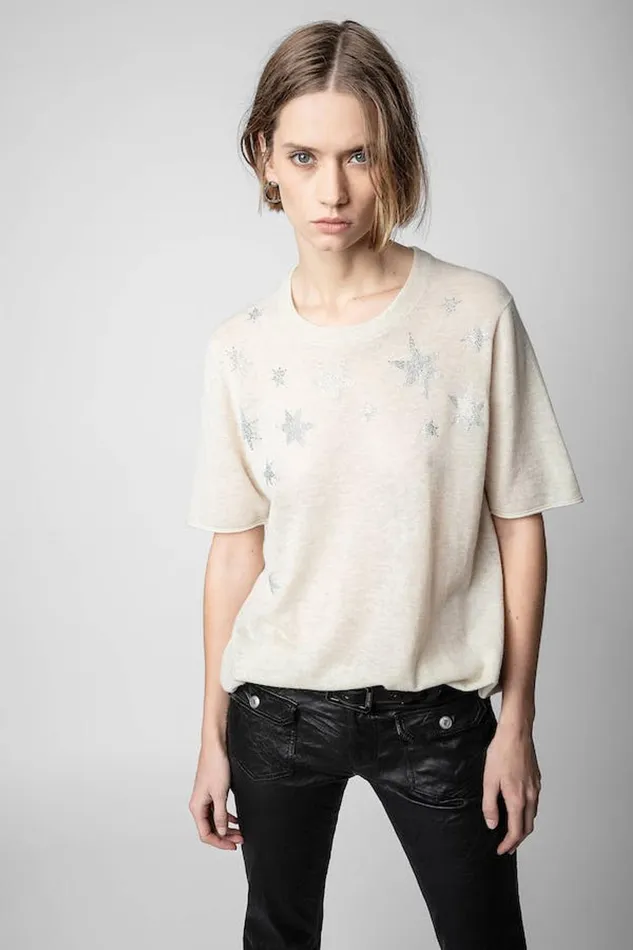 Zadig and Voltaire Sweaters and Knitwear IDA CP STAR STRASS SUGAR 8211 Women