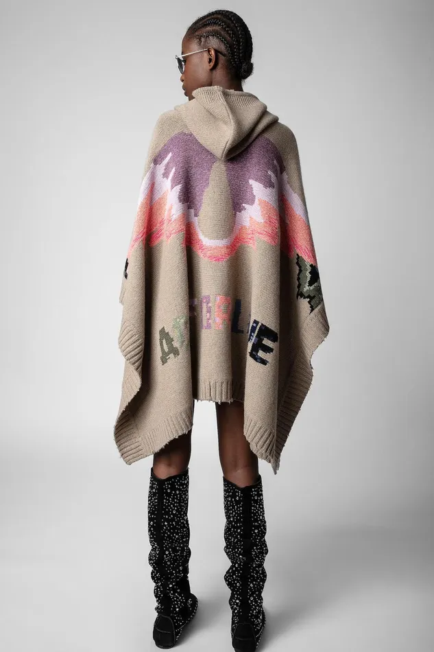 Zadig and Voltaire Sweaters and Knitwear IWANDA CAPE TAUPE 8211 Women Zadig and Voltaire Sweaters and Knitwear IWANDA CAPE TAUPE 8211 Women