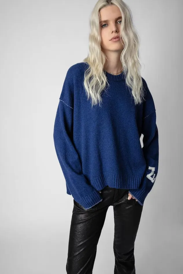 Zadig and Voltaire Sweaters and Knitwear MARKUS RC BLUEBERRY 8211 Women