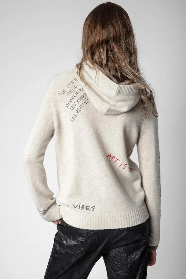 Zadig and Voltaire Sweaters and Knitwear MINA WS HOODIE MASTIC 8211 Women Zadig and Voltaire Sweaters and Knitwear MINA WS HOODIE MASTIC 8211 Women