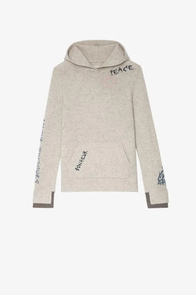 Zadig and Voltaire Sweaters and Knitwear MINA WS HOODIE MASTIC 8211 Women Zadig and Voltaire Sweaters and Knitwear MINA WS HOODIE MASTIC 8211 Women