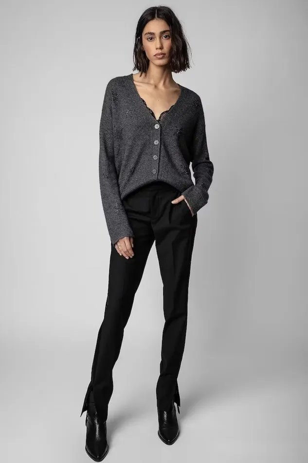 Zadig and Voltaire Sweaters and Knitwear MIRKA STARS GREY 8211 Women