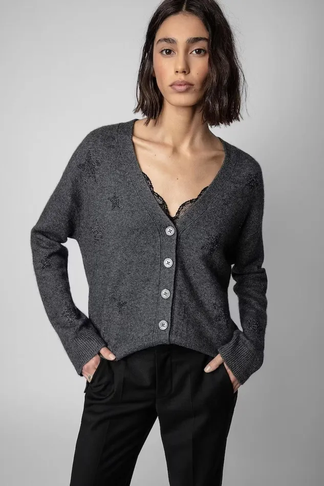 Zadig and Voltaire Sweaters and Knitwear MIRKA STARS GREY 8211 Women Zadig and Voltaire Sweaters and Knitwear MIRKA STARS GREY 8211 Women