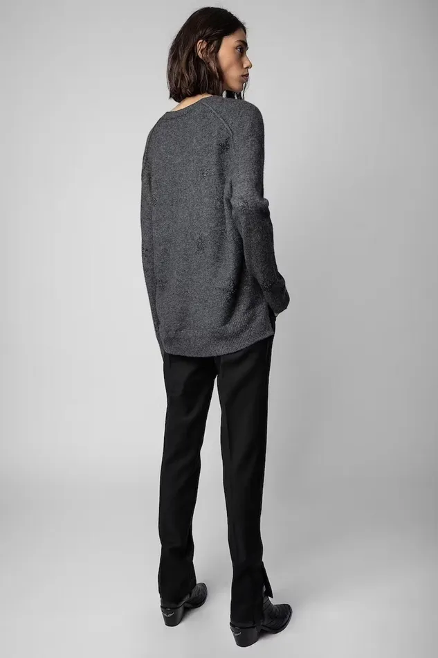 Zadig and Voltaire Sweaters and Knitwear MIRKA STARS GREY 8211 Women Zadig and Voltaire Sweaters and Knitwear MIRKA STARS GREY 8211 Women