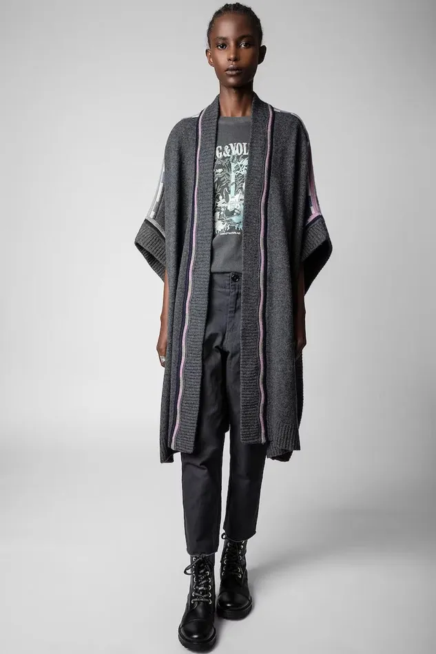 Zadig and Voltaire Sweaters and Knitwear OTTAWA CARDIGAN GREY MIX 8211 Women