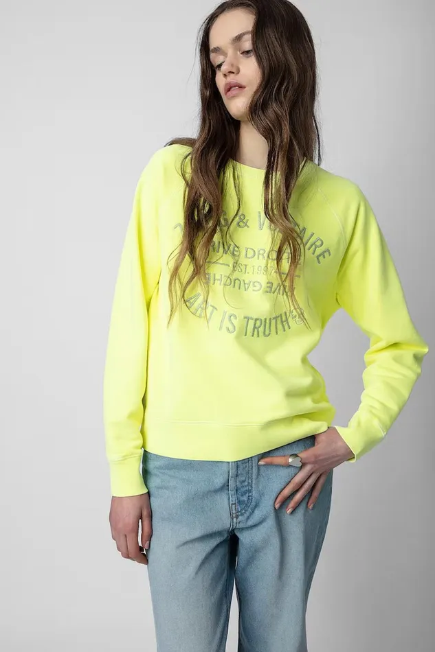 Zadig and Voltaire Sweaters and Knitwear UPPER BLASON NEON NEON YELLOW 8211 Women