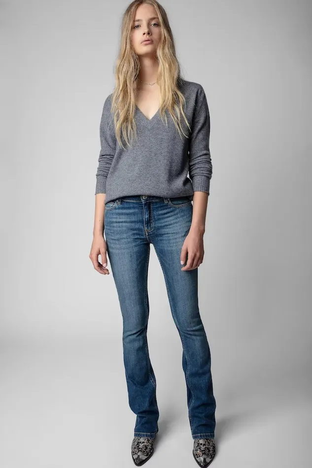 Zadig and Voltaire Sweaters and Knitwear VIVI WS PATCH GREY 8211 Women