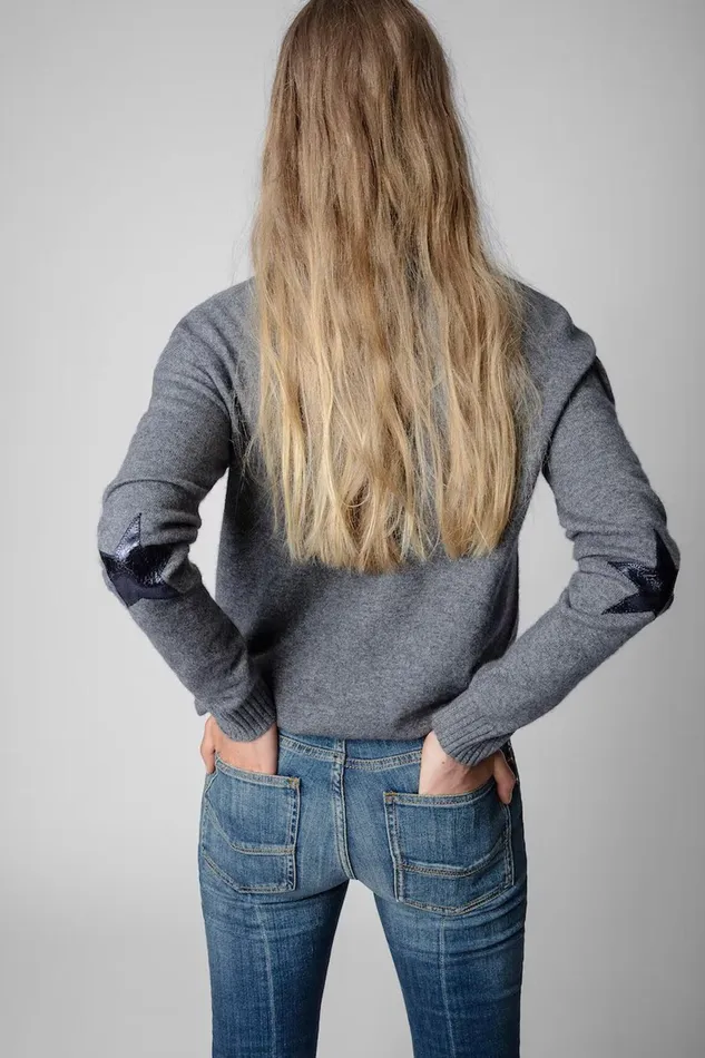 Zadig and Voltaire Sweaters and Knitwear VIVI WS PATCH GREY 8211 Women Zadig and Voltaire Sweaters and Knitwear VIVI WS PATCH GREY 8211 Women