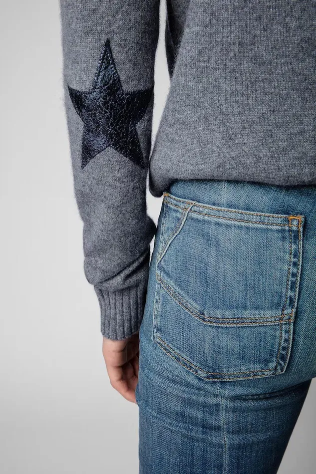Zadig and Voltaire Sweaters and Knitwear VIVI WS PATCH GREY 8211 Women Zadig and Voltaire Sweaters and Knitwear VIVI WS PATCH GREY 8211 Women