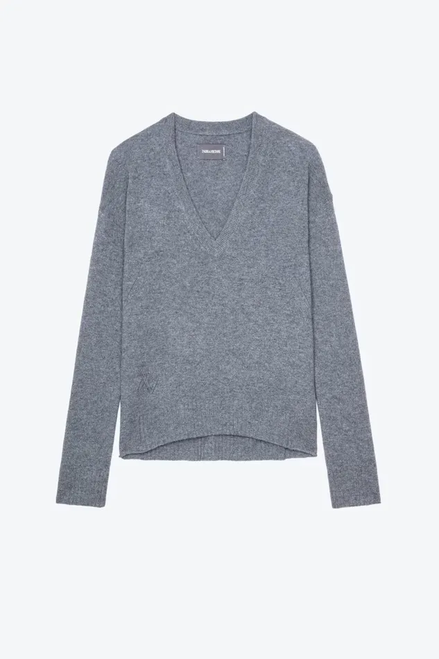 Zadig and Voltaire Sweaters and Knitwear VIVI WS PATCH GREY 8211 Women Zadig and Voltaire Sweaters and Knitwear VIVI WS PATCH GREY 8211 Women