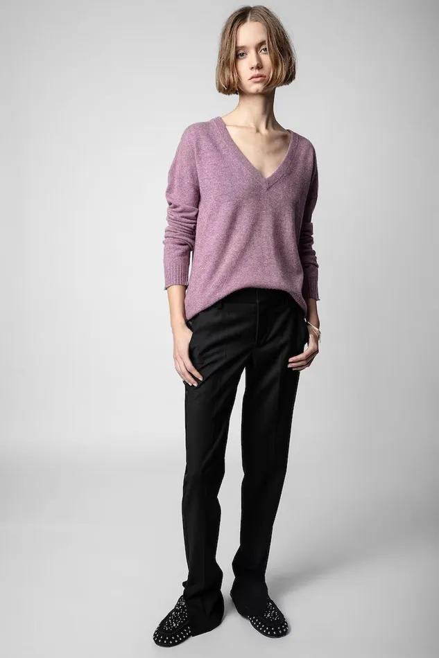 Zadig and Voltaire Sweaters and Knitwear VIVI WS PATCH L LILAC 8211 Women