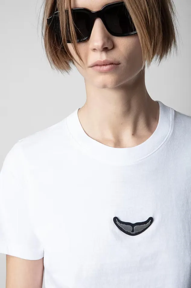 Zadig and Voltaire TShirts CARLY WINGS CROP WHITE 8211 Women Zadig and Voltaire TShirts CARLY WINGS CROP WHITE 8211 Women
