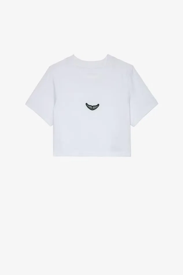 Zadig and Voltaire TShirts CARLY WINGS CROP WHITE 8211 Women Zadig and Voltaire TShirts CARLY WINGS CROP WHITE 8211 Women
