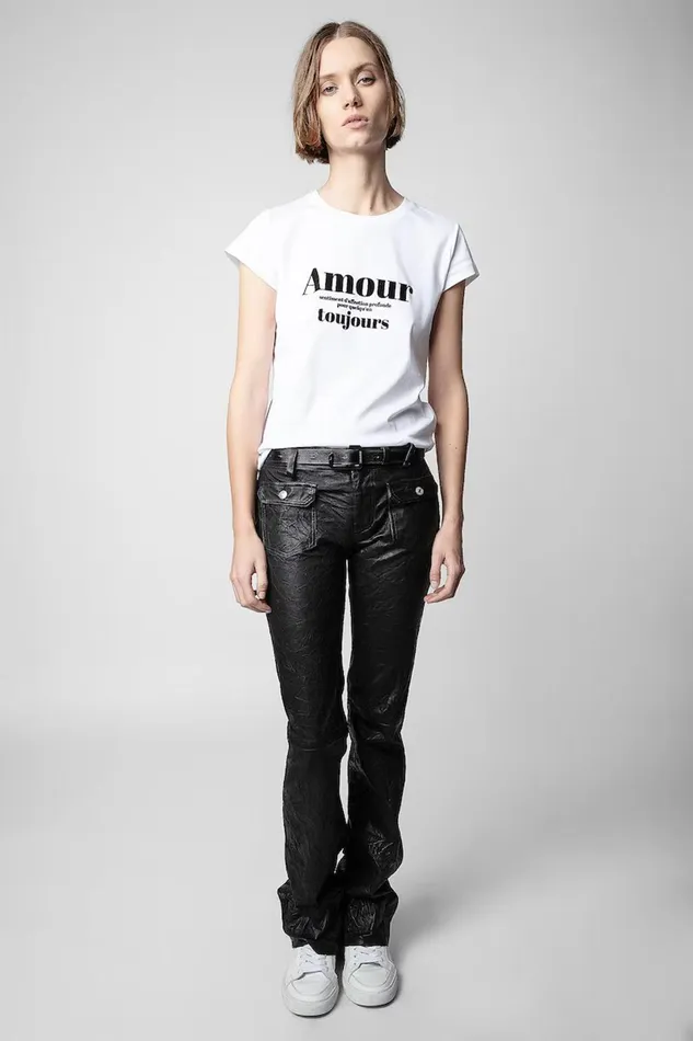 Zadig and Voltaire TShirts SKINNY AMOUR TOUJOURS WHITE 8211 Women Zadig and Voltaire TShirts SKINNY AMOUR TOUJOURS WHITE 8211 Women