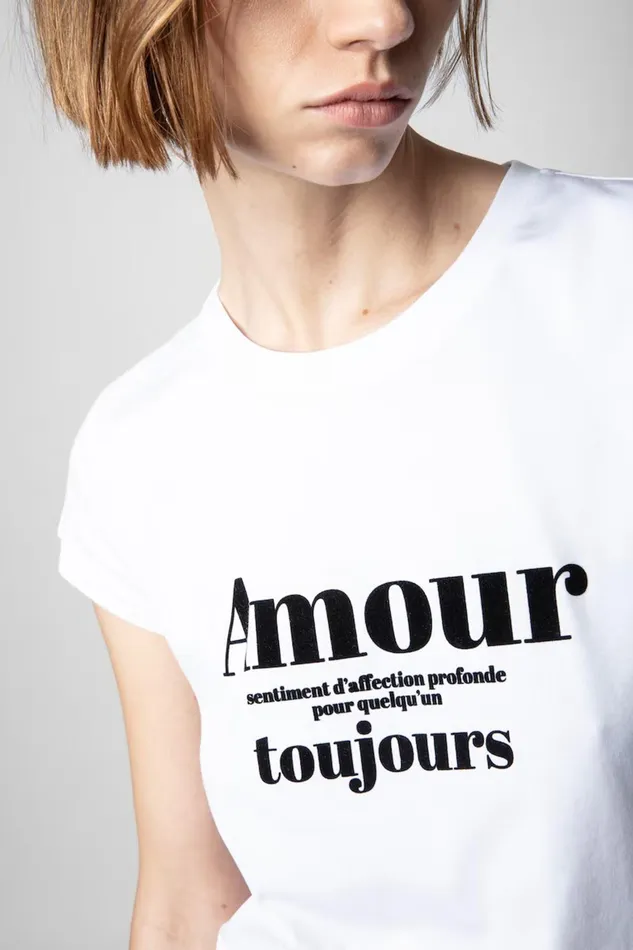 Zadig and Voltaire TShirts SKINNY AMOUR TOUJOURS WHITE 8211 Women Zadig and Voltaire TShirts SKINNY AMOUR TOUJOURS WHITE 8211 Women