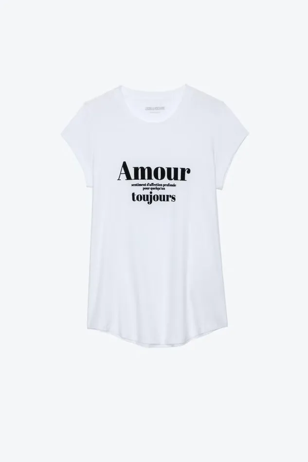 Zadig and Voltaire TShirts SKINNY AMOUR TOUJOURS WHITE 8211 Women Zadig and Voltaire TShirts SKINNY AMOUR TOUJOURS WHITE 8211 Women