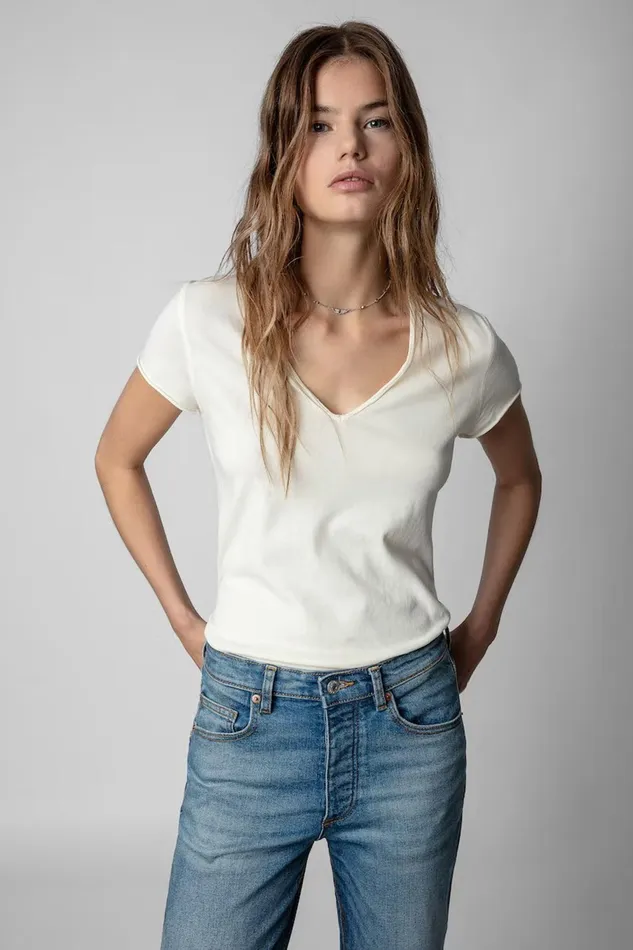 Zadig and Voltaire TShirts STORY ZV WINGS TSHIRT SUGAR 8211 Women Zadig and Voltaire TShirts STORY ZV WINGS TSHIRT SUGAR 8211 Women