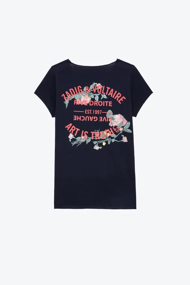 Zadig and Voltaire TShirts TUNISIEN MC FLOWER NAVY 8211 Women Zadig and Voltaire TShirts TUNISIEN MC FLOWER NAVY 8211 Women