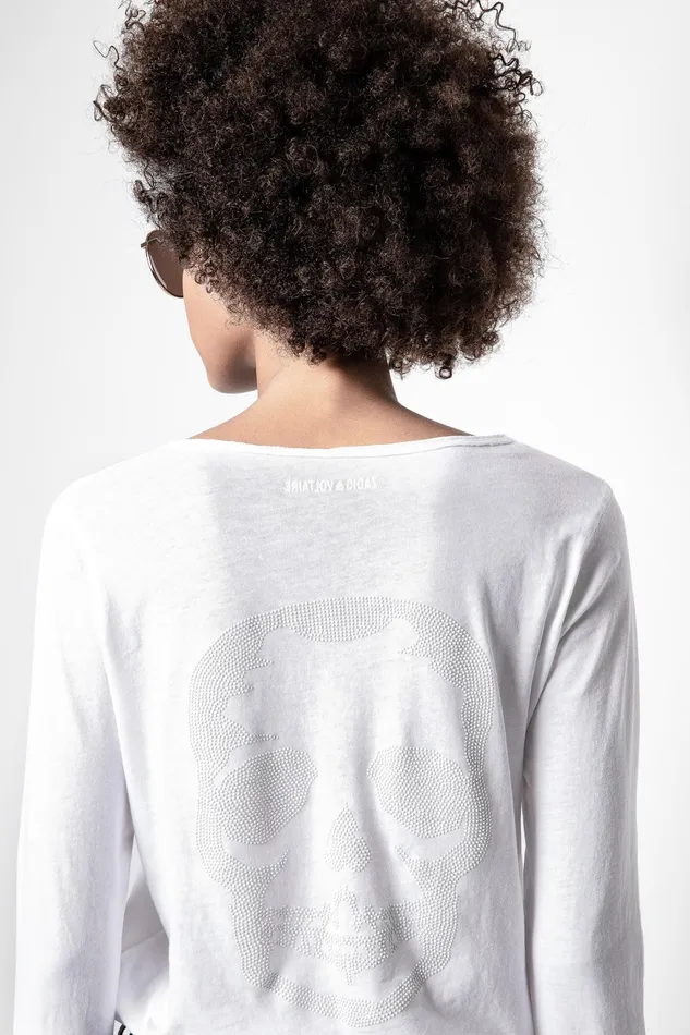 Zadig and Voltaire TShirts TUNISIEN ML STRASS TDM PER TEE WHITE 8211 Women Zadig and Voltaire TShirts TUNISIEN ML STRASS TDM PER TEE WHITE 8211 Women