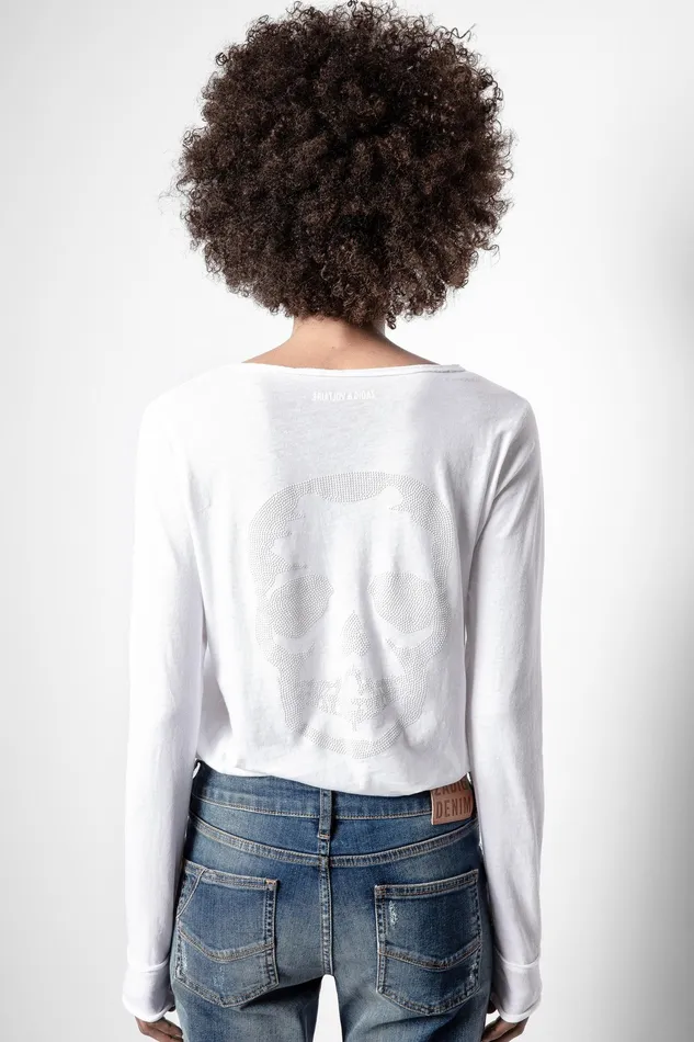 Zadig and Voltaire TShirts TUNISIEN ML STRASS TDM PER TEE WHITE 8211 Women Zadig and Voltaire TShirts TUNISIEN ML STRASS TDM PER TEE WHITE 8211 Women