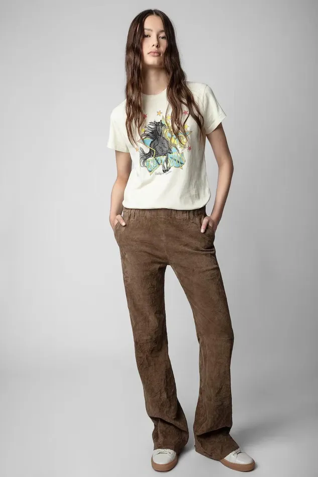 Zadig and Voltaire TShirts ZOE HORSES TSHIRT SUGAR 8211 Women