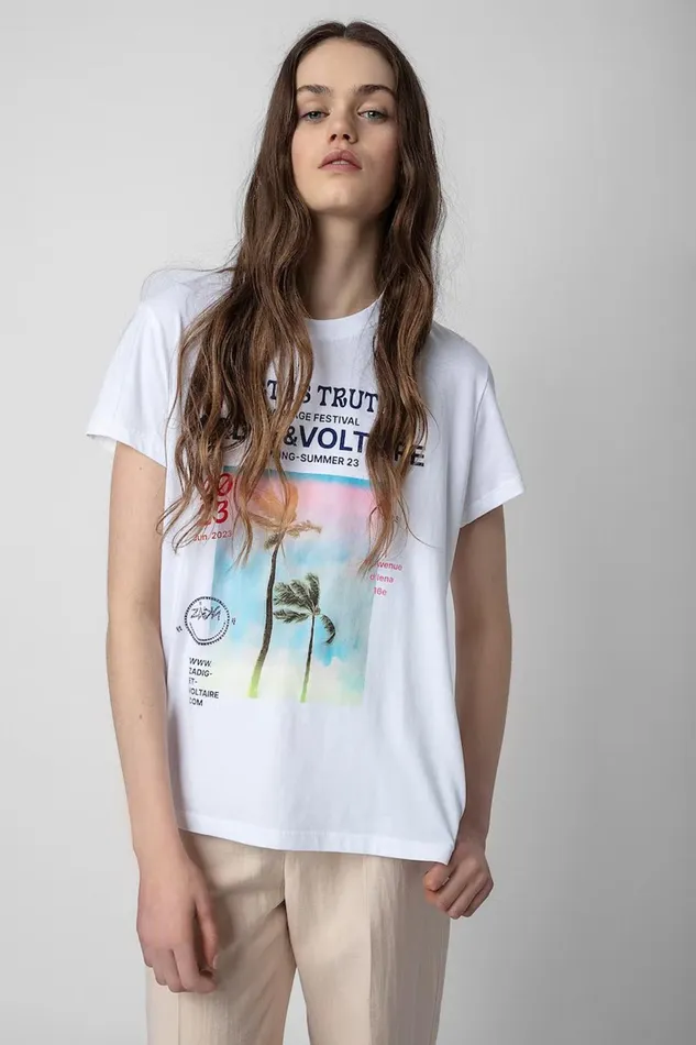 Zadig and Voltaire TShirts ZOE PHOTOPRINT WHITE 8211 Women