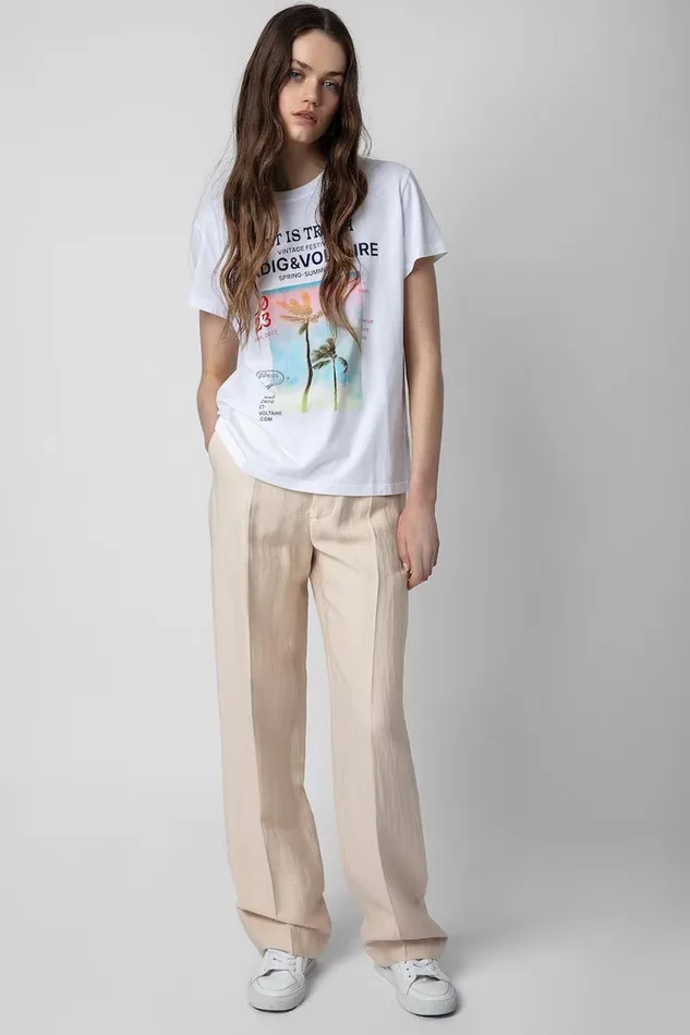 Zadig and Voltaire TShirts ZOE PHOTOPRINT WHITE 8211 Women Zadig and Voltaire TShirts ZOE PHOTOPRINT WHITE 8211 Women