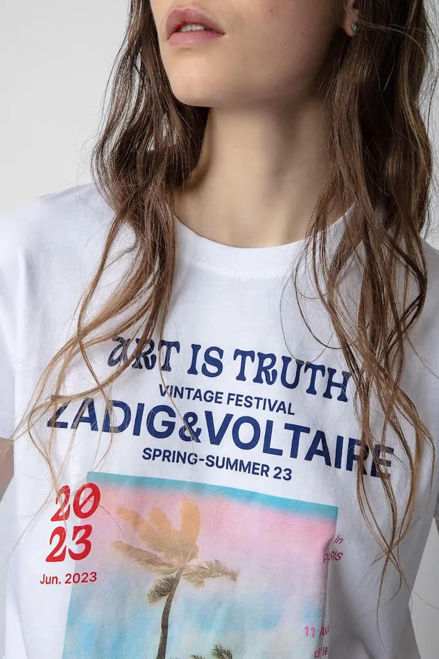 Zadig and Voltaire TShirts ZOE PHOTOPRINT WHITE 8211 Women Zadig and Voltaire TShirts ZOE PHOTOPRINT WHITE 8211 Women